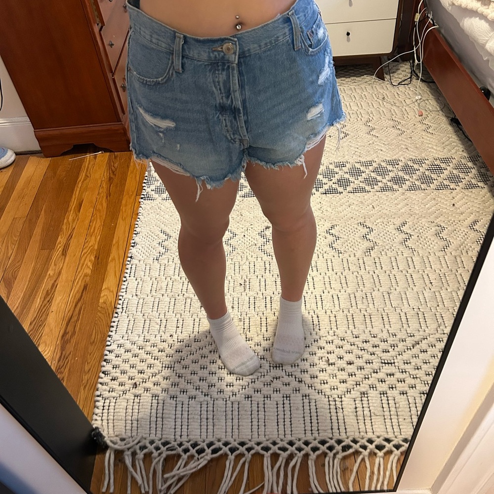 Distressed Denim Shorts